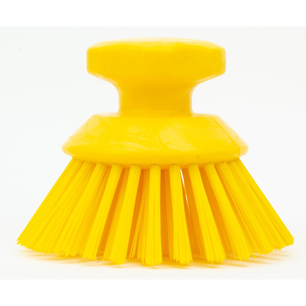 028-42395EC04 5" Round Scrub Brush - Polyester Bristles, Yellow