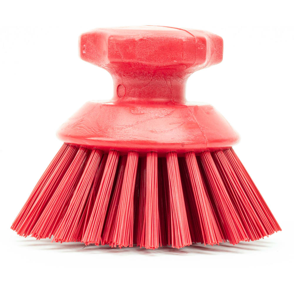 028-42395EC05 5" Round Scrub Brush - Polyester Bristles, Red