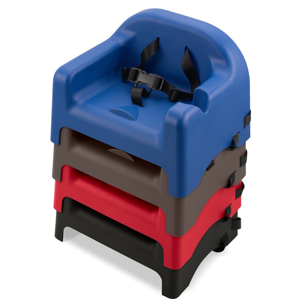 028-911401 Single Height Booster Seat w/ Safety Strap & Cup Holder - Polypropylene, Brown