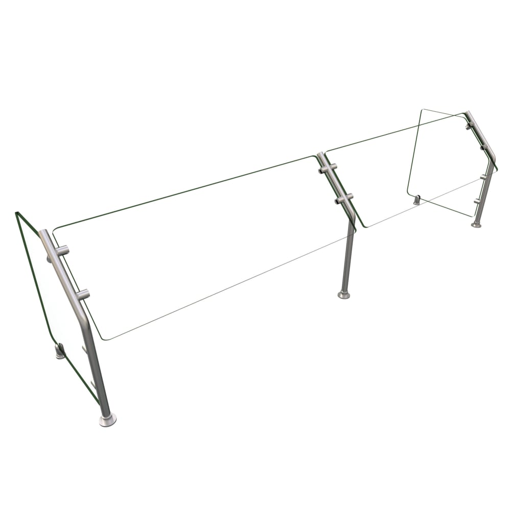 042-ES3184 Self Service Mounted Food Shield - 84" x 18" x 22", Glass/Stainless Ste...