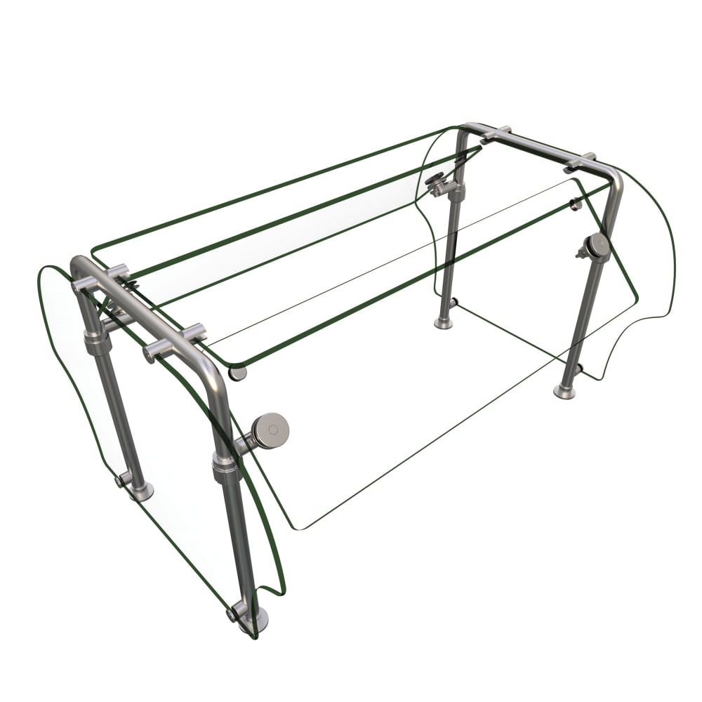 042-ES9236 Self Service Mounted Food Shield - 36" x 38" x 23", Glass/Stainless Ste...