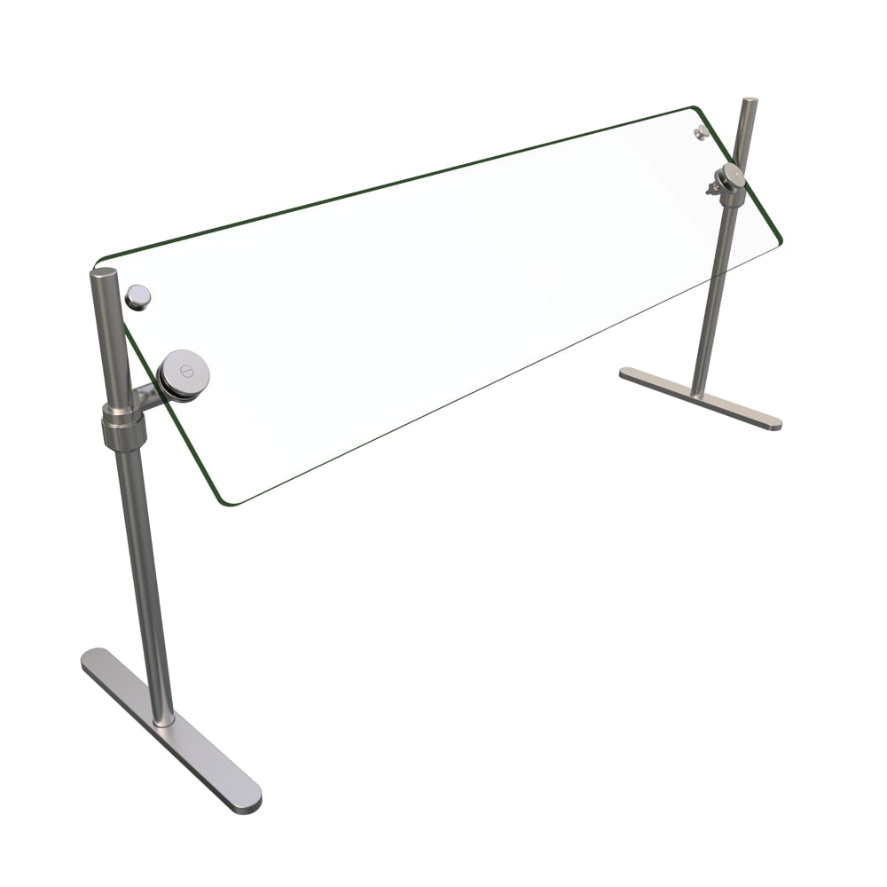 042-ORBIT72048 48" Portable Food Shield - Free-Standing, Glass/Stainless Steel
