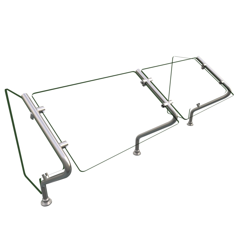 042-ES6748 Self Service Mounted Food Shield - 48" x 20" x 22 9/16", Glass/Stainles...