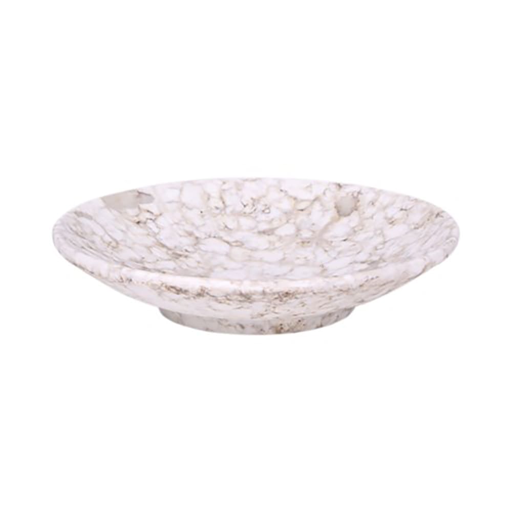 701-B379060BRM 6" Round Melamine Plate, Brown Marble