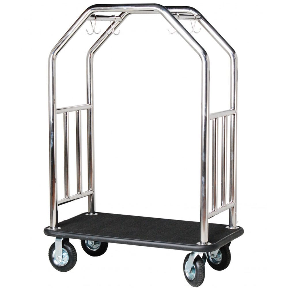 607-ESSSBB8 Estate Series Bellman's Cart w/ Black Carpet - 48"L x 27"W x 71"H...