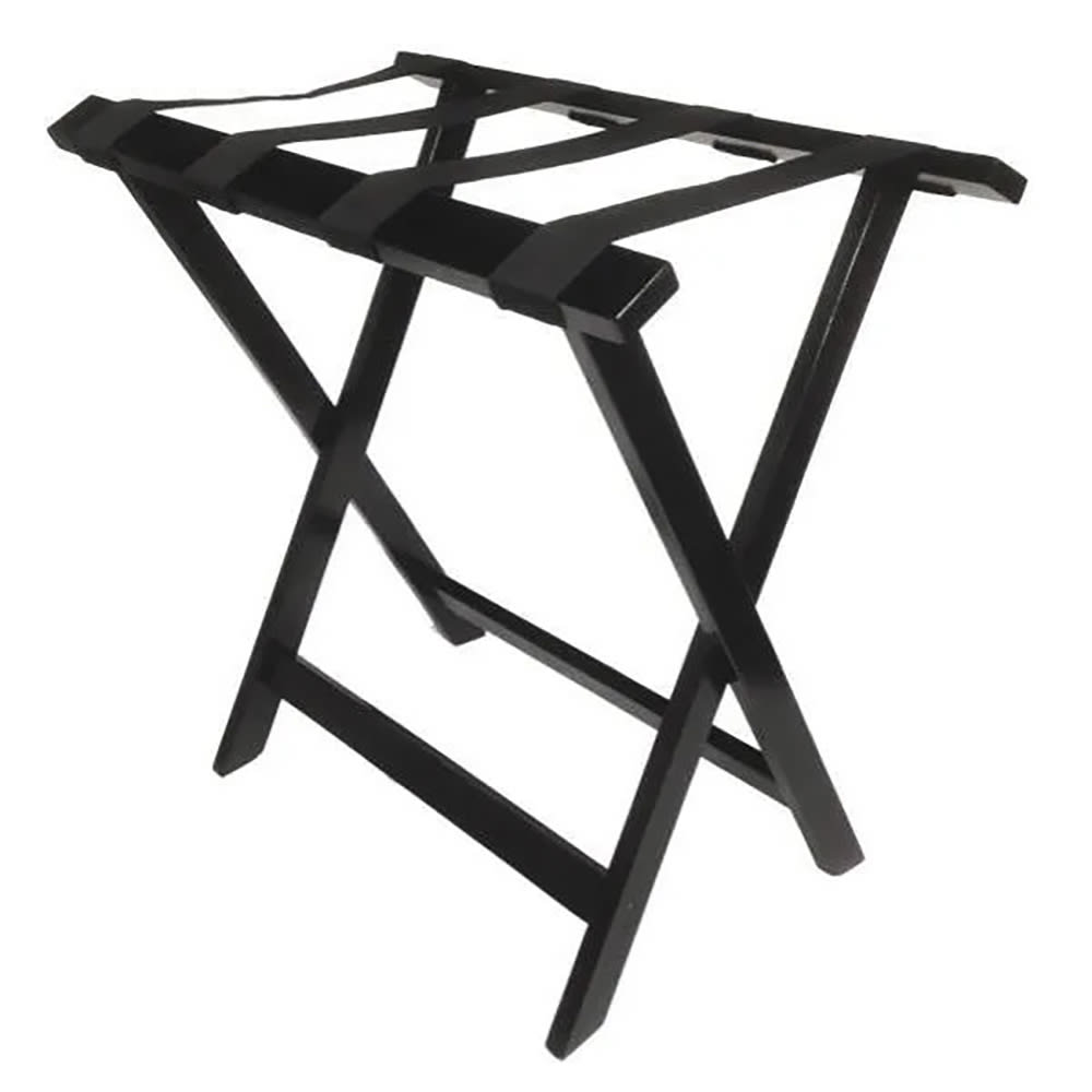 607-LRWSTDESP Folding Luggage Rack w/ 2 1/4" Black Straps - 26"W x 17"D x 26"...