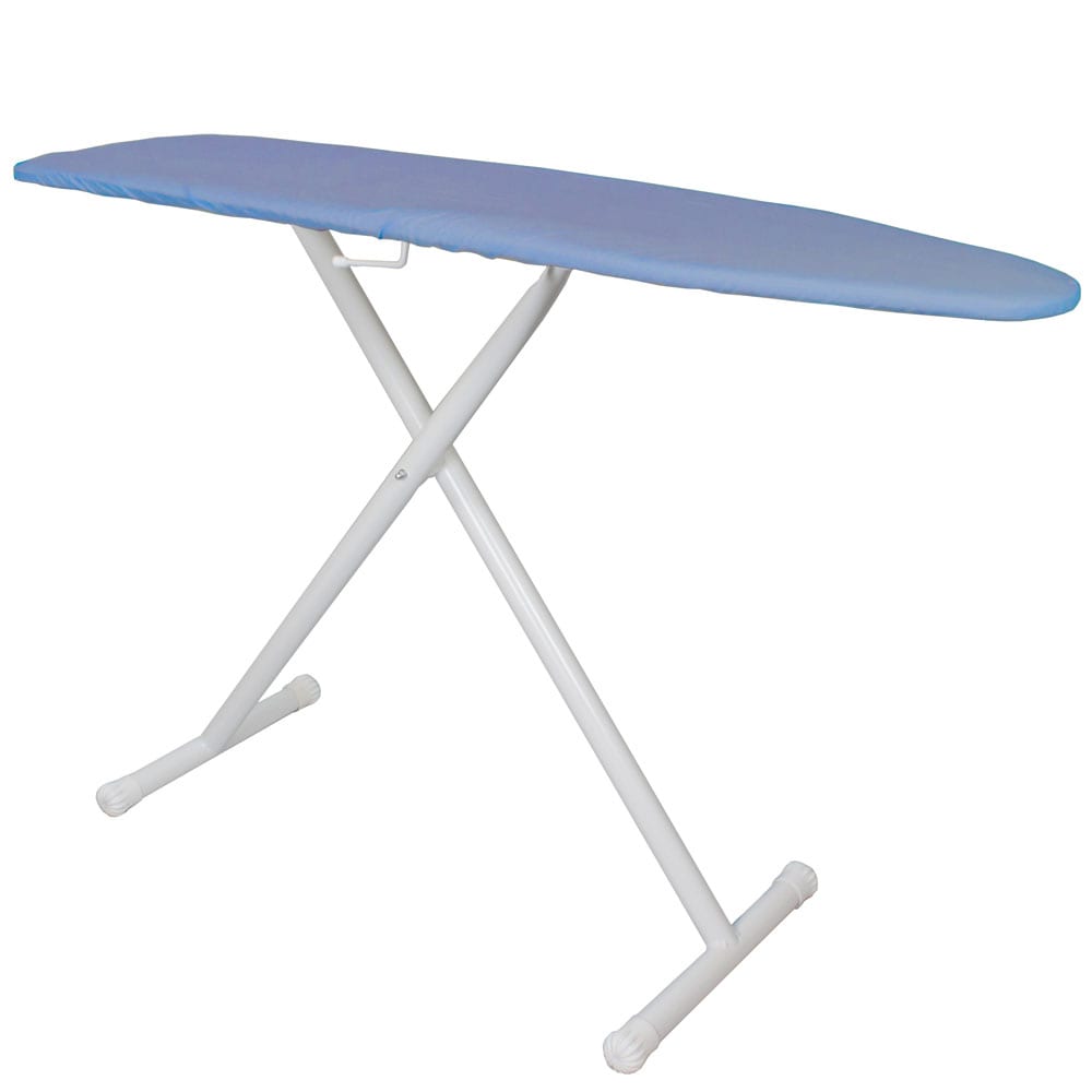 607-IB48CDSF02 Compact Ironing Board w/ Blue Cotton Cover - 48"L x 14"W x 36"H, Wh...
