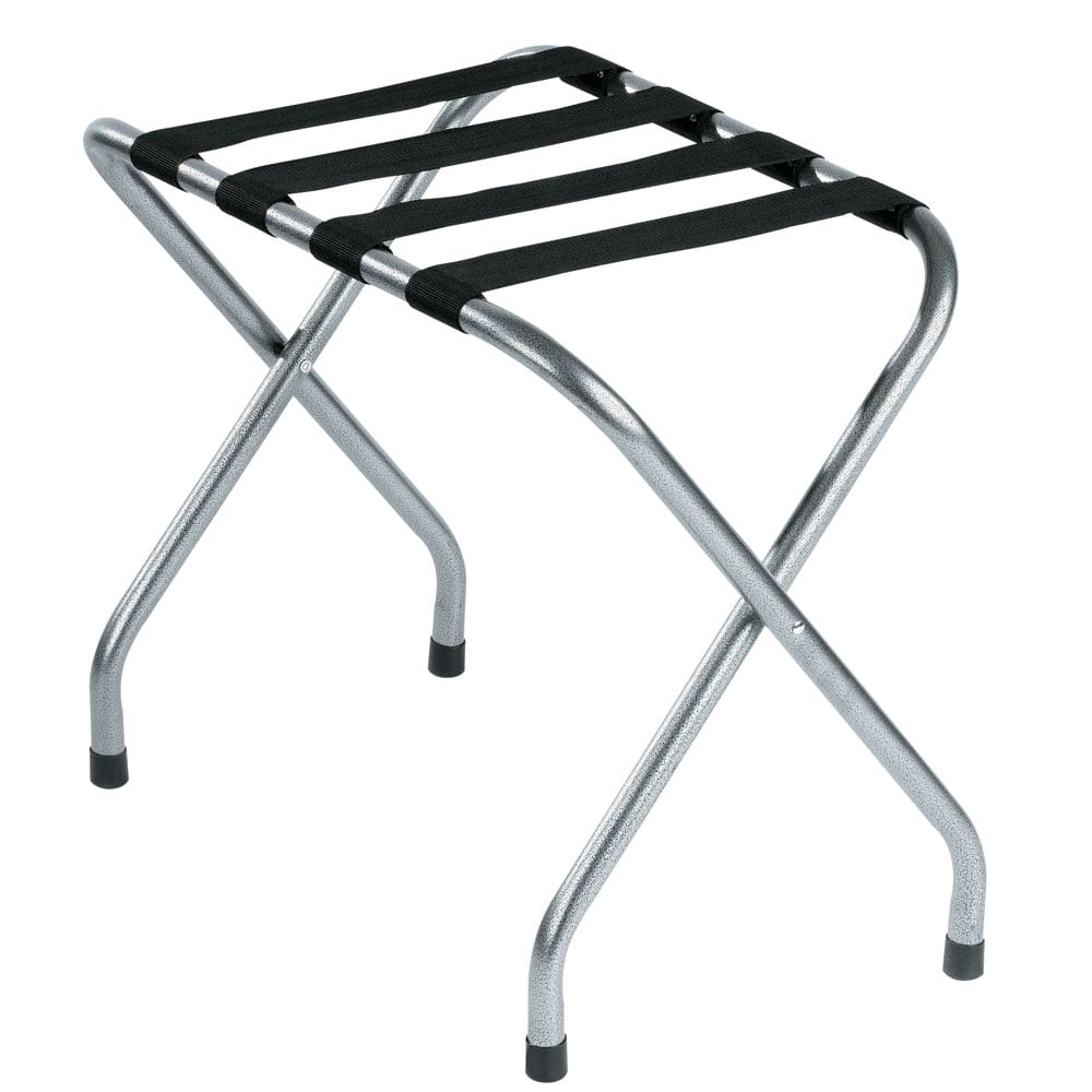 607-LRSTD01 Folding Luggage Rack w/ 2 1/4" Black Straps - 22"W x 16 1/2"D x 20&quo...