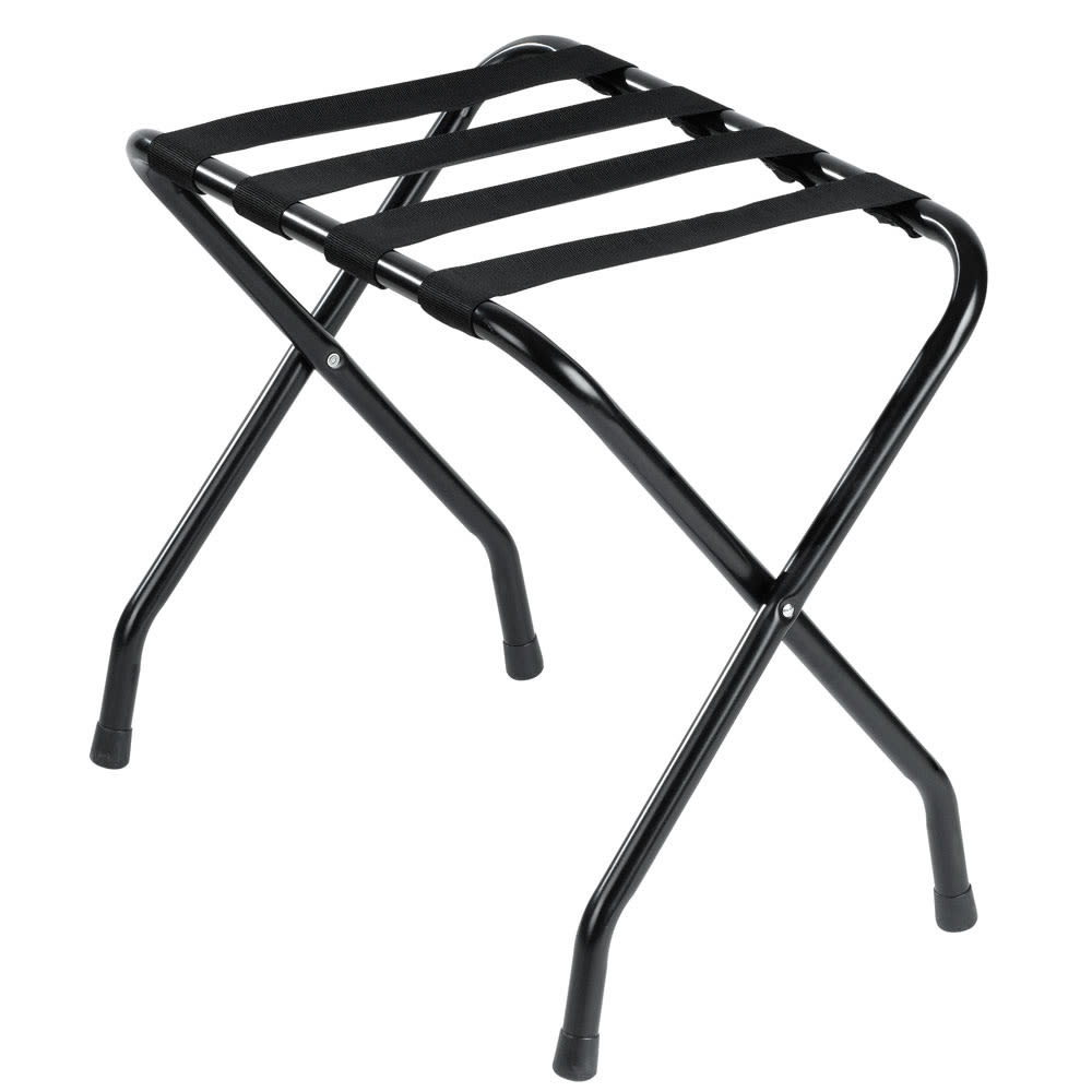 607-LRSTDBL Folding Luggage Rack w/ 2 1/4" Black Straps - 22"W x 16 1/2"D x 20&quo...