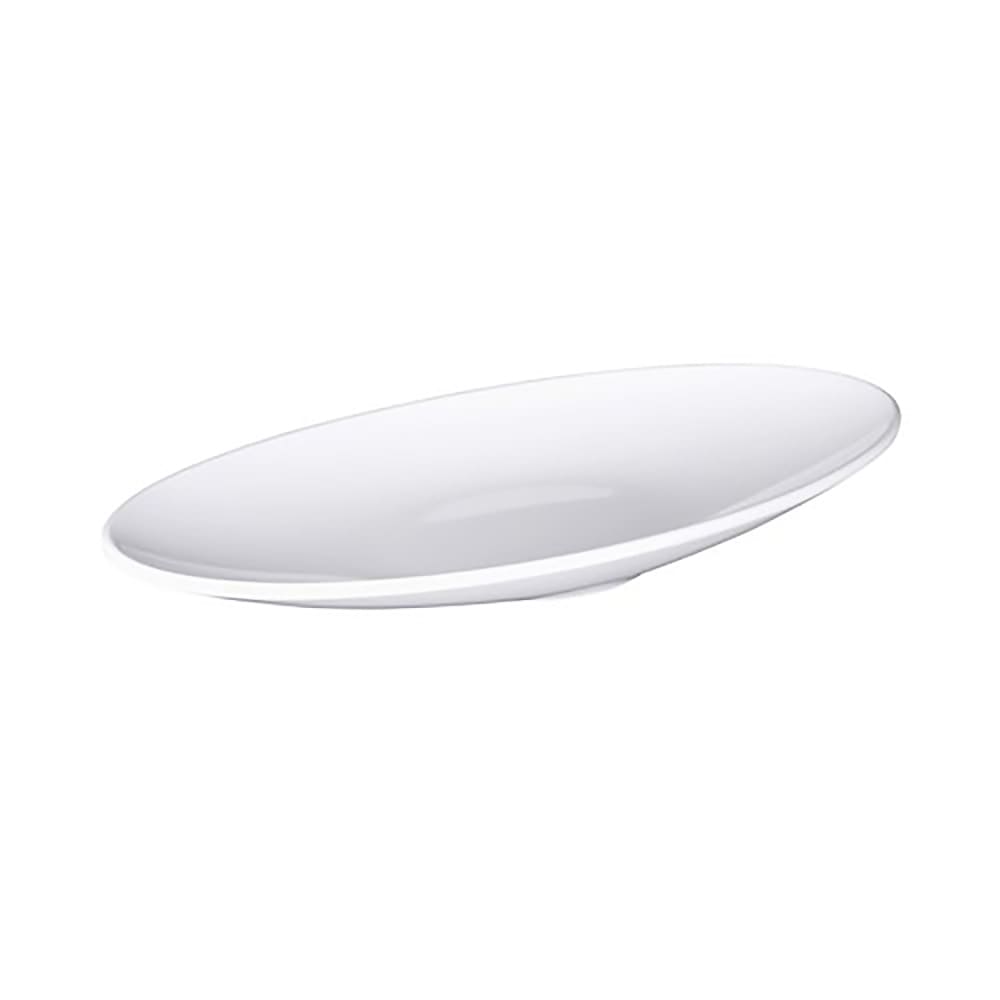 701-M167PNW 16" x 7 3/4" Oval Moderne Platter - Melamine, White