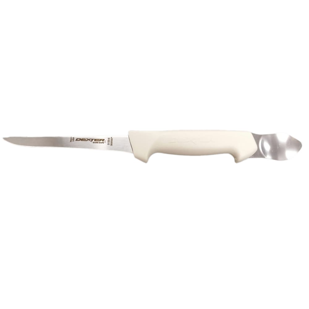 Dexter Russell S133-4PCPW/SPOON SANI-SAFE® 4 1/2" Cut & Gut Knife w/ White Handle, High-Carbon Steel