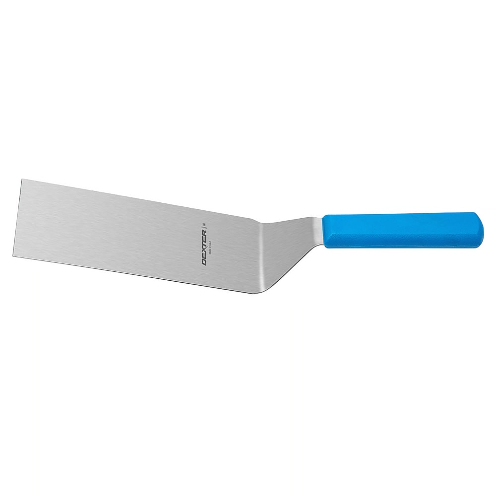 135-P94862H 8"x3" Cake Turner w/ Blue Handle, Stainless Steel