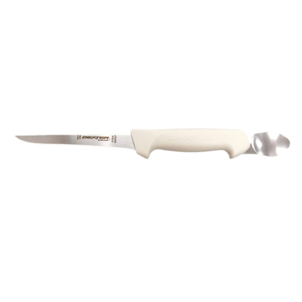 Dexter Russell S133-6PCPW/SPOON SANI-SAFE® 6" Cut & Gut Knife w/ White Handle, High-Carbon Steel