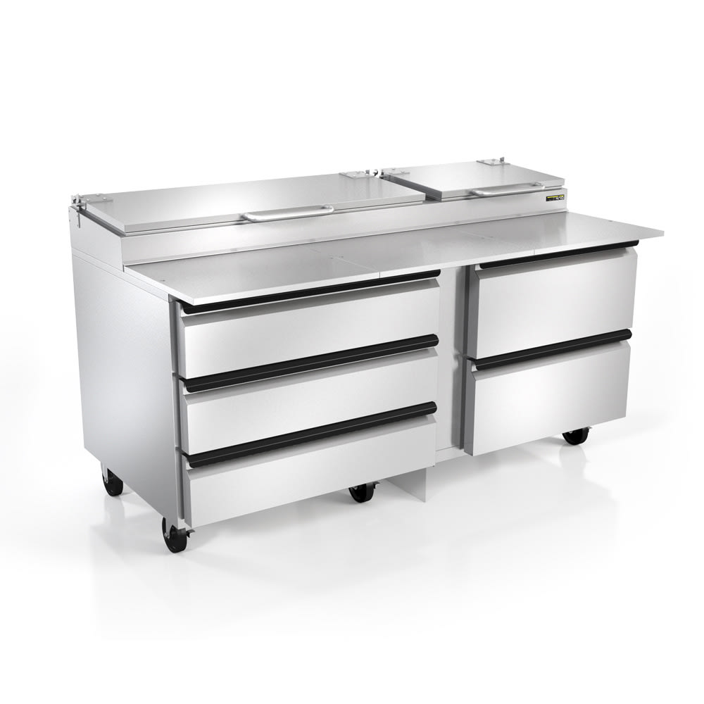 086-SKPZ72EDUS2 72" Pizza Prep Table w/ Refrigerated Base, 115v