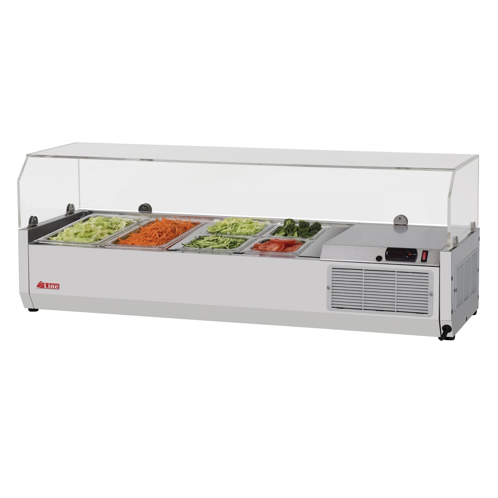 083-CTST1200G13N 47 1/4" E-Line Countertop Refrigerated Prep Rail w/ Sneeze Guard