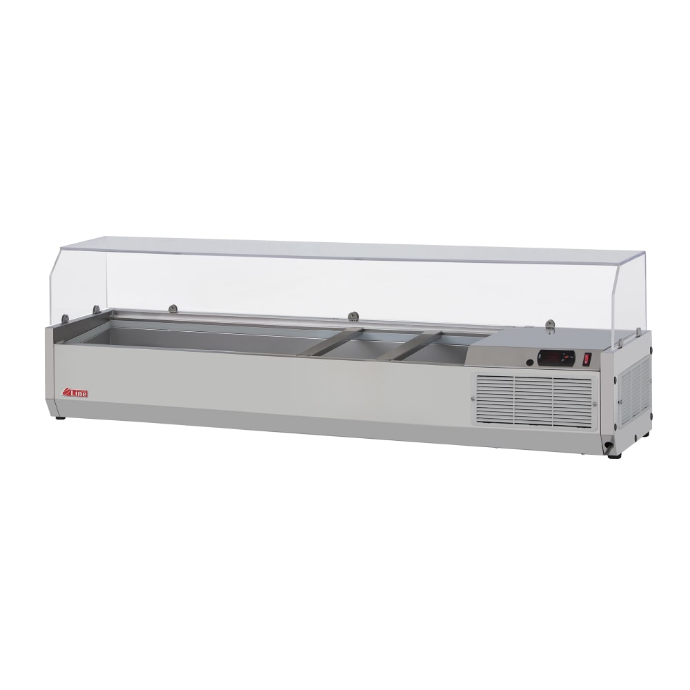 083-CTST1200GN 48 3/8" E-Line Countertop Refrigerated Prep Rail w/ Sneeze Guard