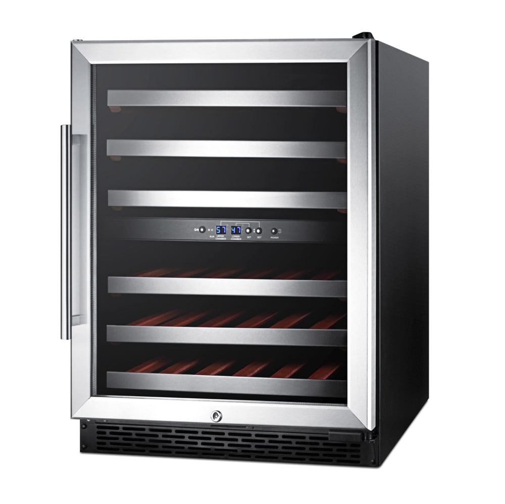 162-SWC530BLBIST 23 5/8" One Section Wine Cooler w/ (2) Zones - 46 Bottle Capacity, 115v
