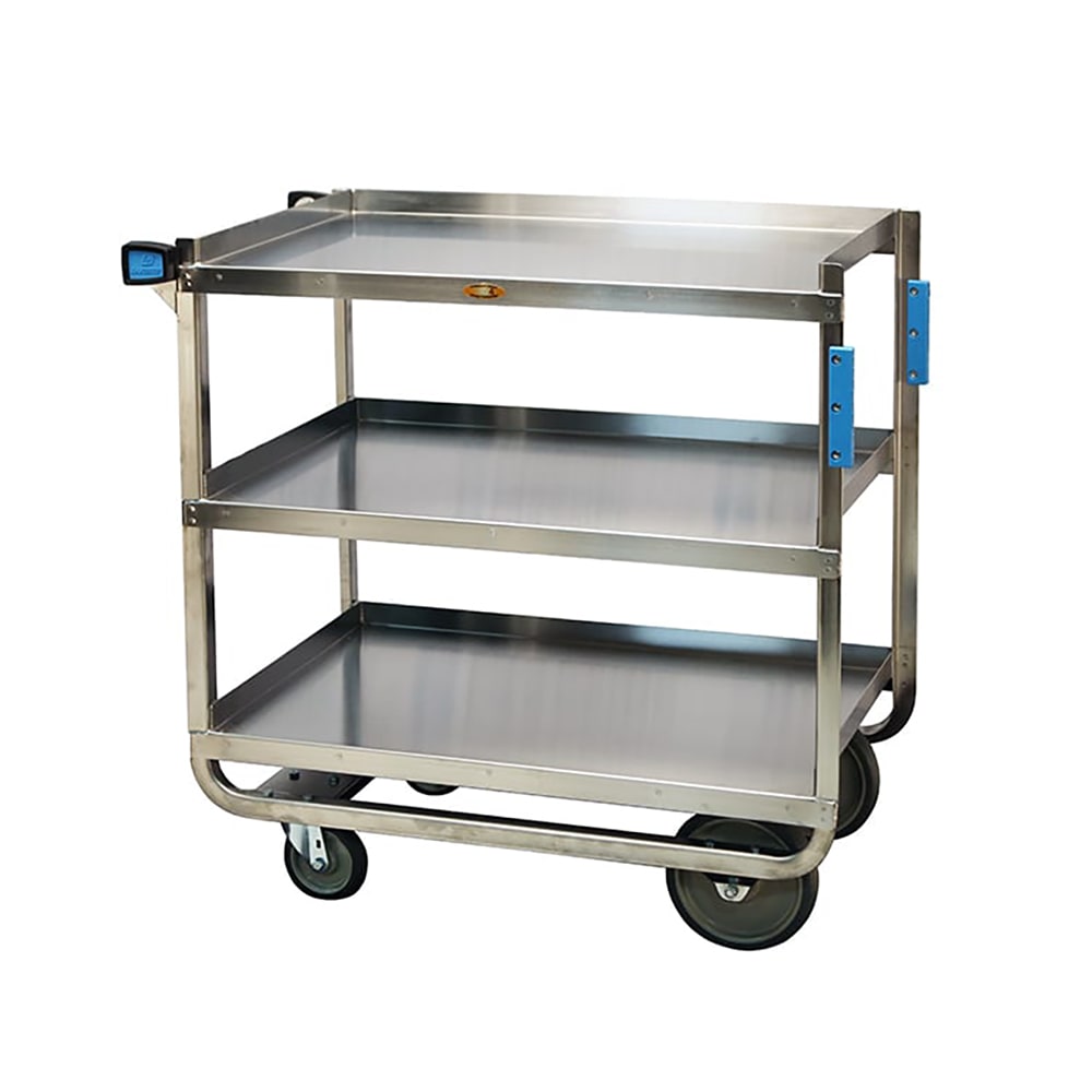 121-959 3 Level Stainless Utility Cart w/ 1000 lb Capacity, Raised Ledges