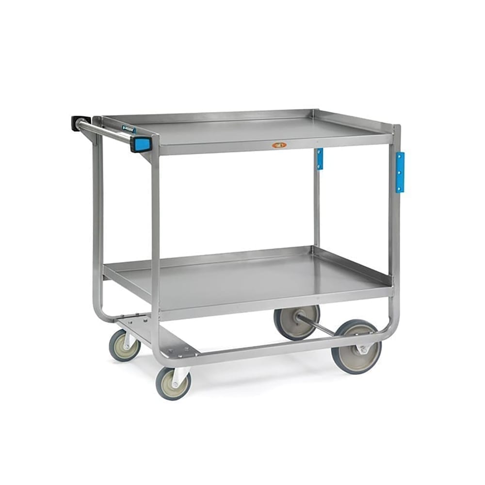 121-958 2 Level Stainless Utility Cart w/ 1000 lb Capacity, Raised Ledges