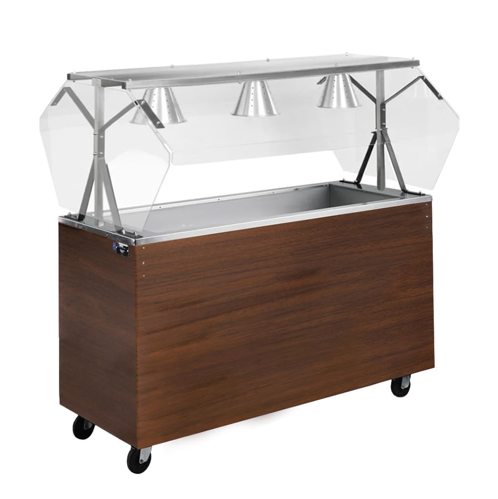 175-3877660 60" Affordable Portable™ Cold Food Bar - (4) Pan Capacity, Floor Model, Cherry W...