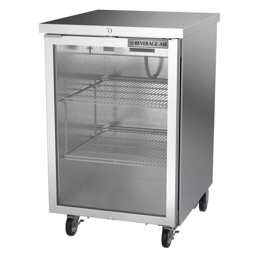 118-BB24HC1FGS 24" Bar Refrigerator - 1 Swinging Glass Door, Stainless, 115v