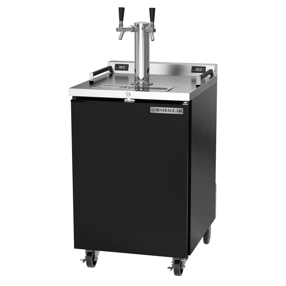 118-DZ241B 24" Kegerator Beer Dispenser w/ (1) Keg Capacity - (1) Column, Black, 115v