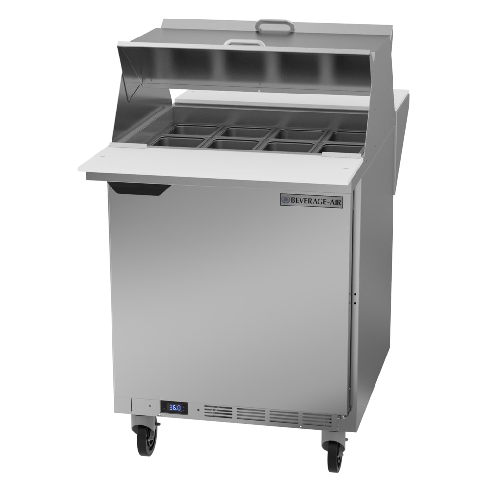 118-SPE27HC12MBDS 27" Hydrocarbon Series Mega Top Dual Sided Sandwich/Salad Prep Table w/ Re...