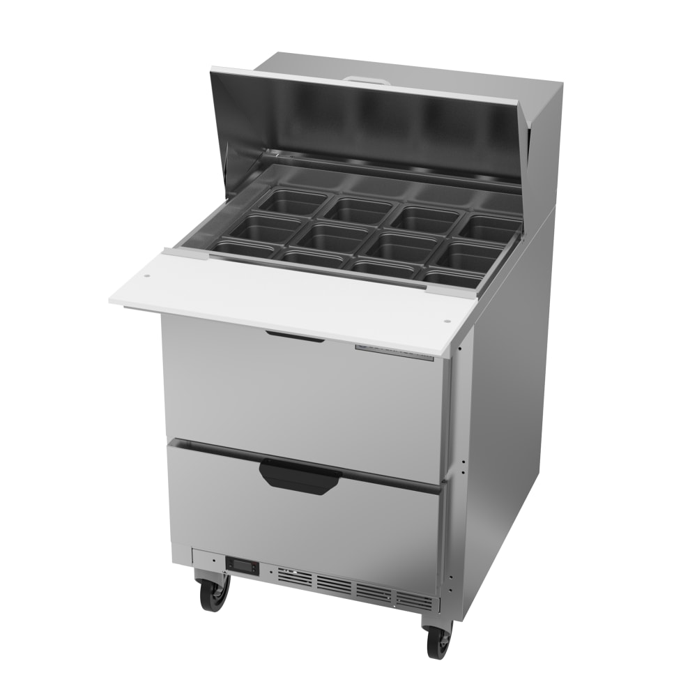 118-SPED27HC12MB 27" Hydrocarbon Series Mega Top Sandwich/Salad Prep Table w/ Refrigerated B...