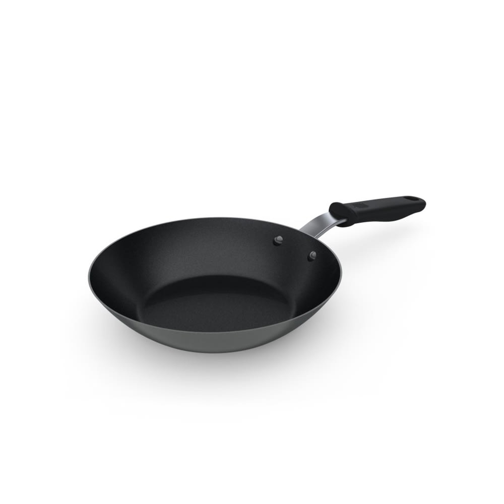 175-592311 11" Non-Stick Carbon Steel Frying Pan w/ Hollow Silicone Handle - Induction Ready