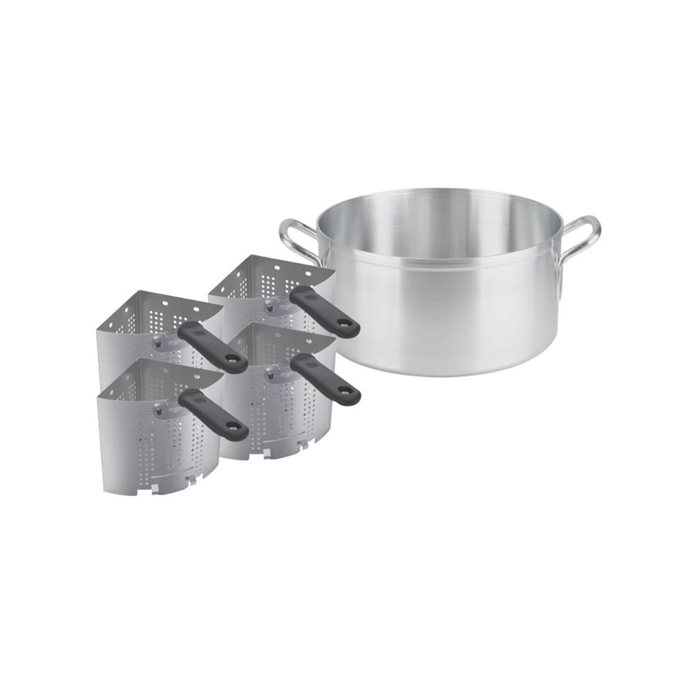 175-682114 18 1/2 qt Wear-Ever® Steamer/Boiler Set w/ (4) 3 qt. Stainless Steel Insets - Aluminum...