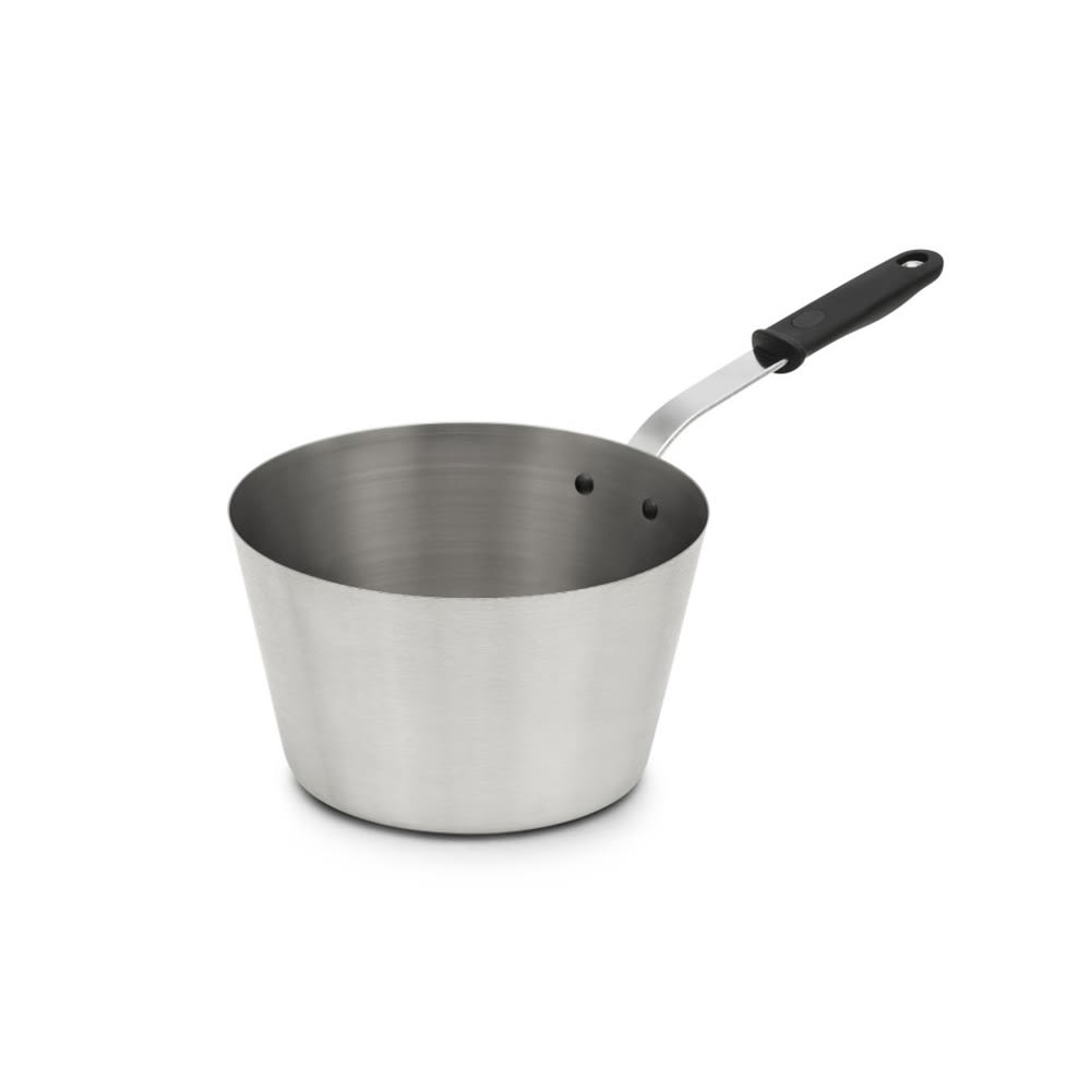 175-782145 4 1/2 qt Stainless Steel Tapered Saucepan w/ Solid Silicone Handle