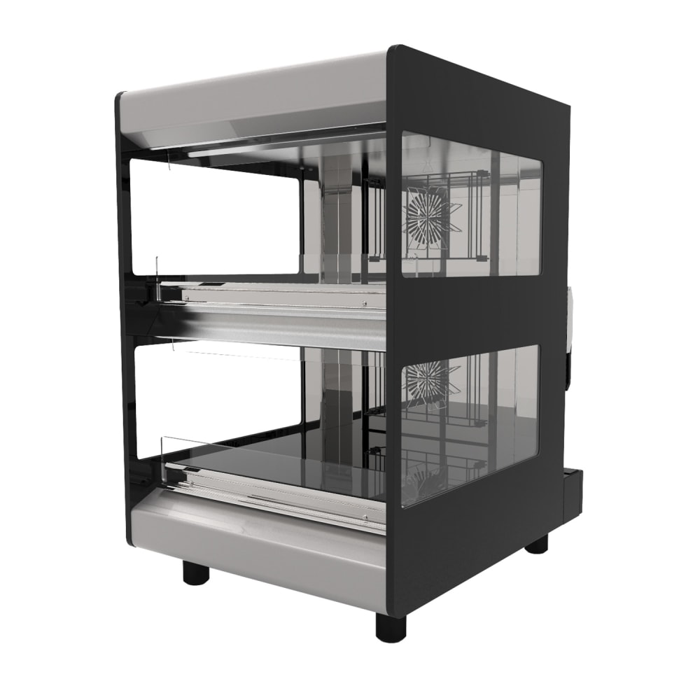 553-2T600RLHRF 23 3/5" Dual Service Countertop Heated Display Case - (2) Shelves, 208v