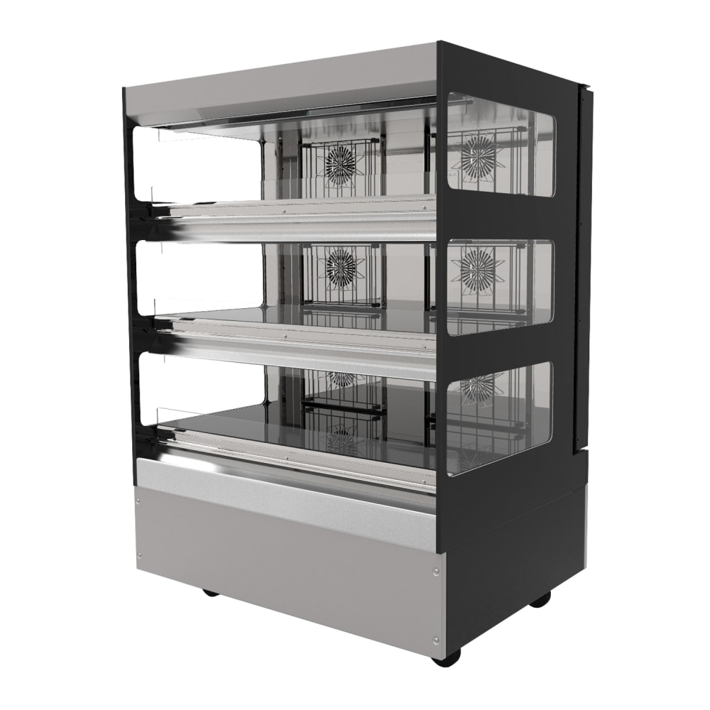 Flexeserve 3T-1000R 39 3/10" Dual Service Floor Model Heated Display Case - (3) Shelves, 208v