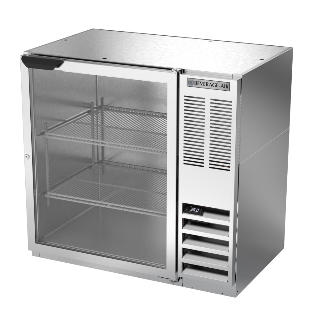 118-BB36HC1GS 36" Bar Refrigerator - 1 Swinging Glass Door, Stainless, 115v