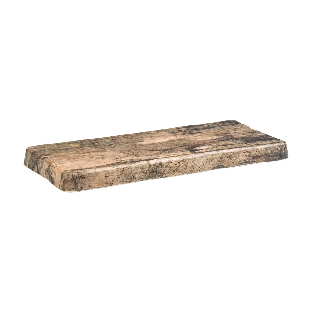 706-7044DD076 Rectangular Barn Wood Display Riser - 14"L x 6 1/2"W x 1"H - Melamin...