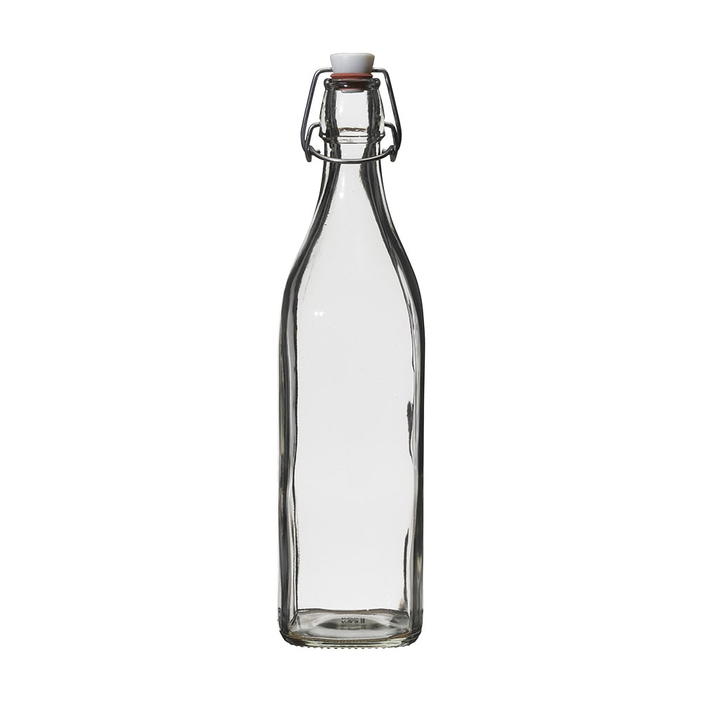 706-4953Q513 34 oz Swing Top Bottle - Glass, Clear