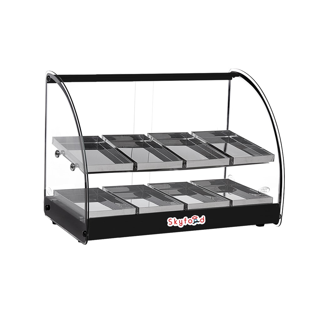 Skyfood 248-FWD224BL 24 1/2" Full Service Countertop Heated Display Case - (2) Shelves, 120v