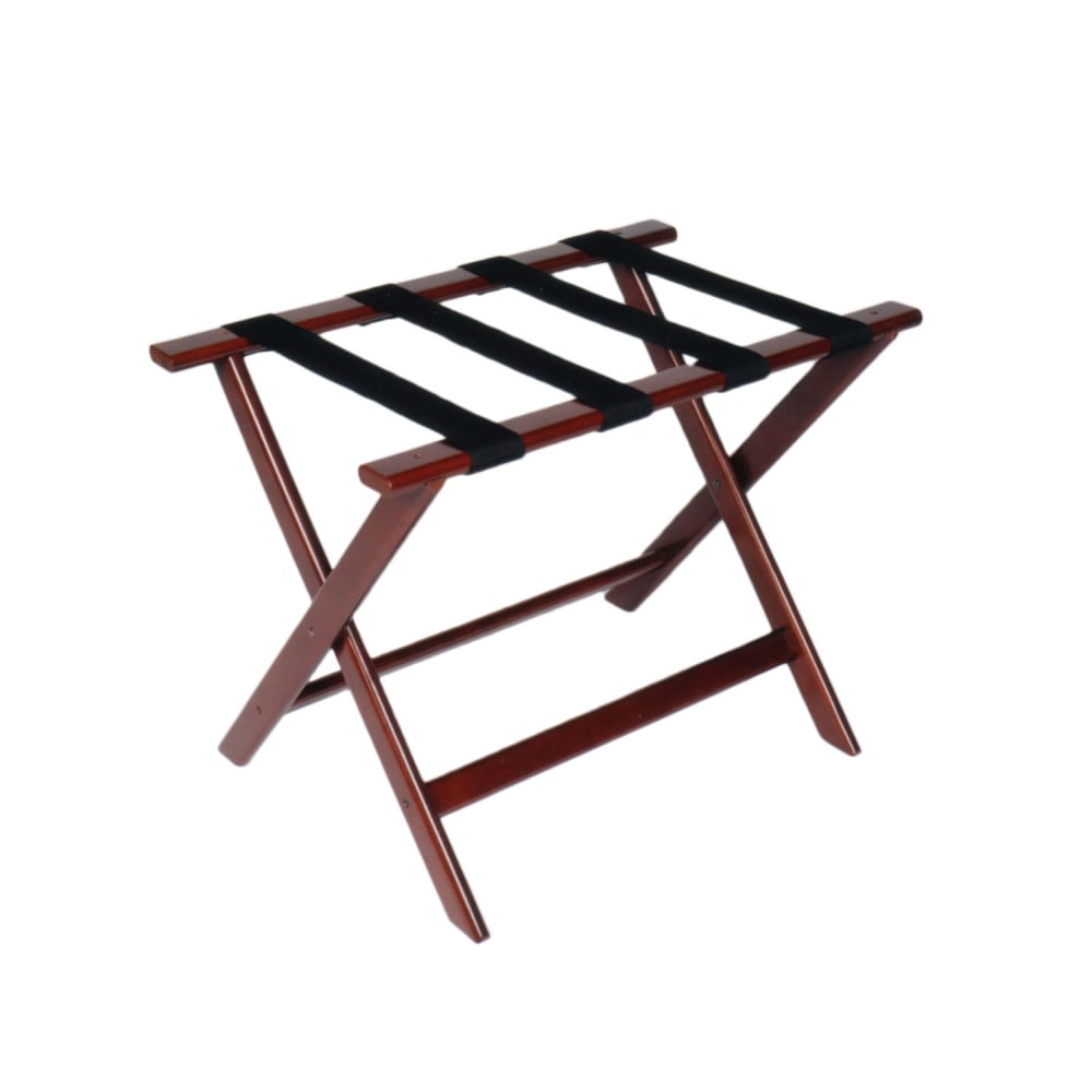 CSL 177CM Wood Luggage Rack w/ 2 1/4" Black Poly Straps 26"W x 17"D x
