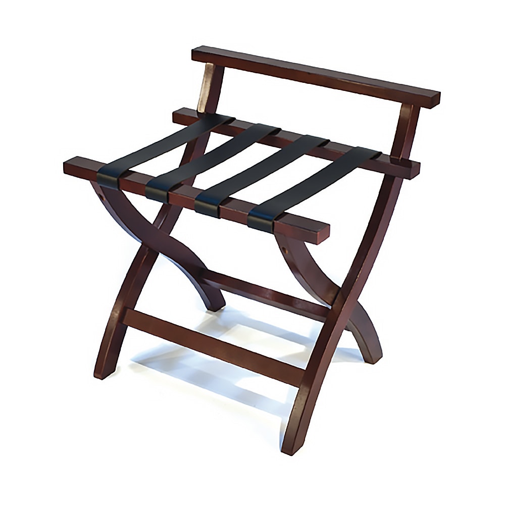 202-79MAH Wood Luggage Rack w/ 2 1/4" Black Poly Straps - 23"W x 19"D x 24"H,...
