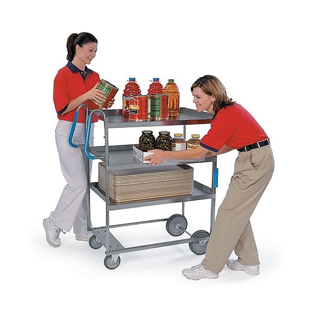 121-5915 3 Level Stainless Utility Cart w/ 700 lb Capacity, Raised Ledges