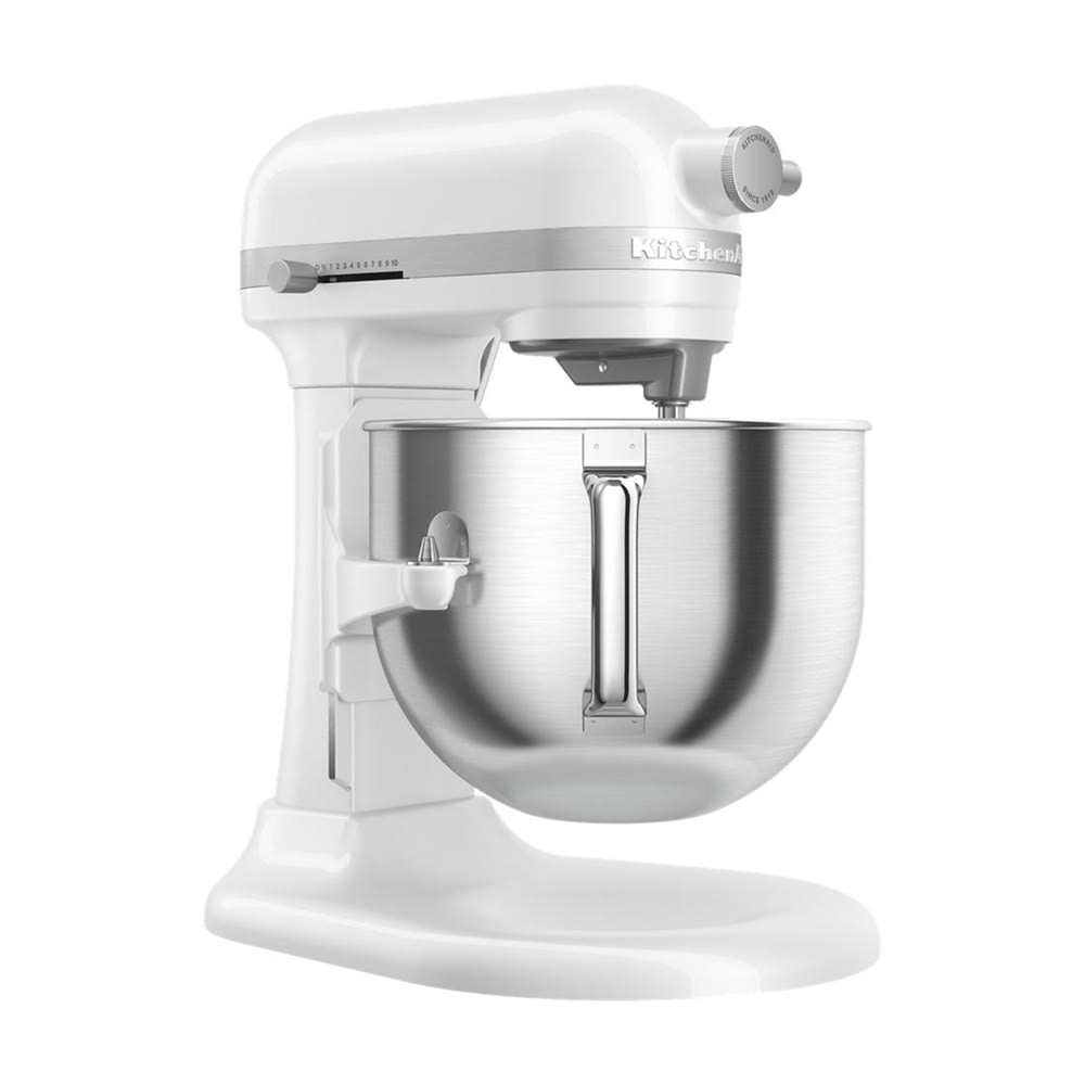 KitchenAid 7 Quart Bowl-Lift Stand Mixer in White and Stainless Steel