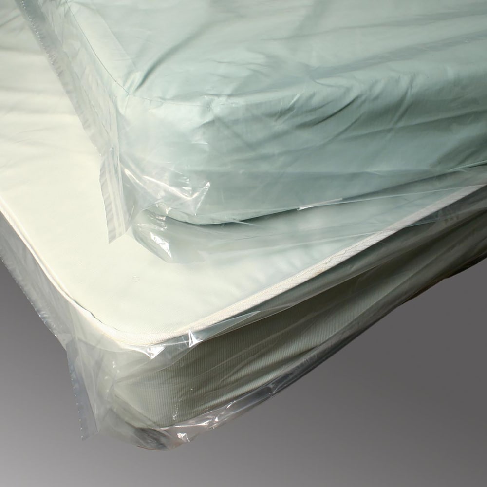 909-K50 Twin Sized Mattress Bag w/ Vent Holes - 90"L x 40"W x 10" SG, 2 mil LDPE,...