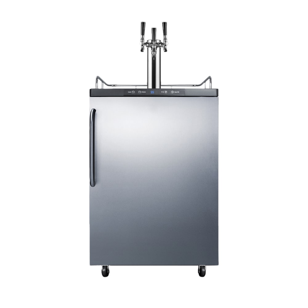 162-SBC635MSSTBTRIPL 23 5/8" Kegerator Beer Dispenser w/ (2) Keg Capacity - (1) Column, Stai...