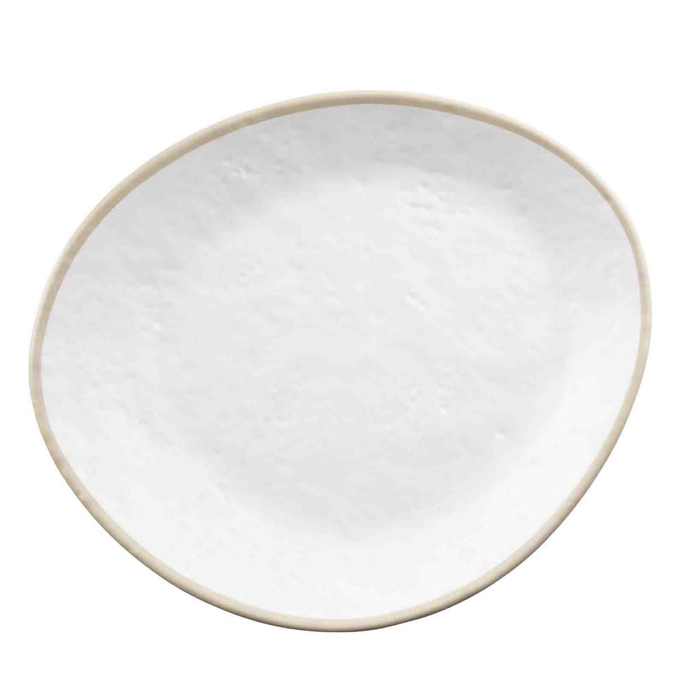 229-10967 10 1/2" x 9" Irregular Melamine Europa Collection™ Plate - White