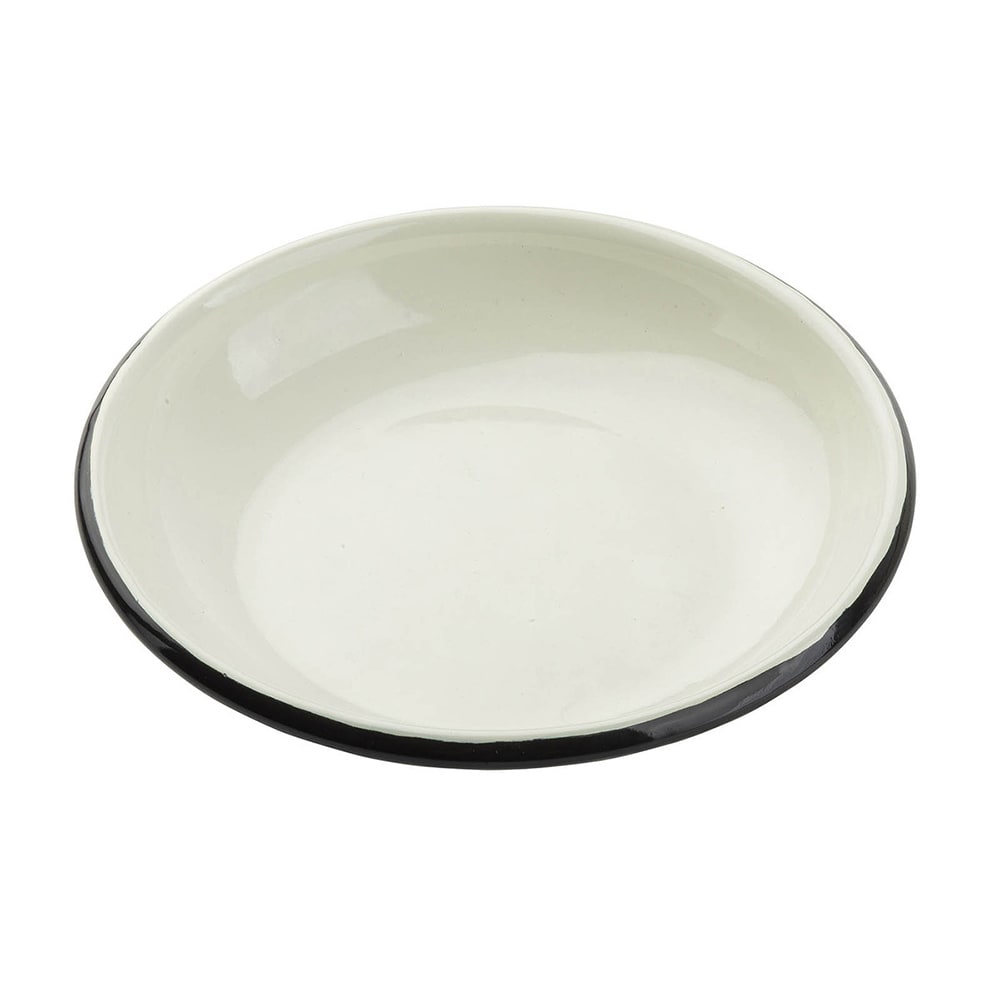 Tablecraft 11153 7 3/8" Round Coupe Enamelware Collection™ Plate - Porcelain, White