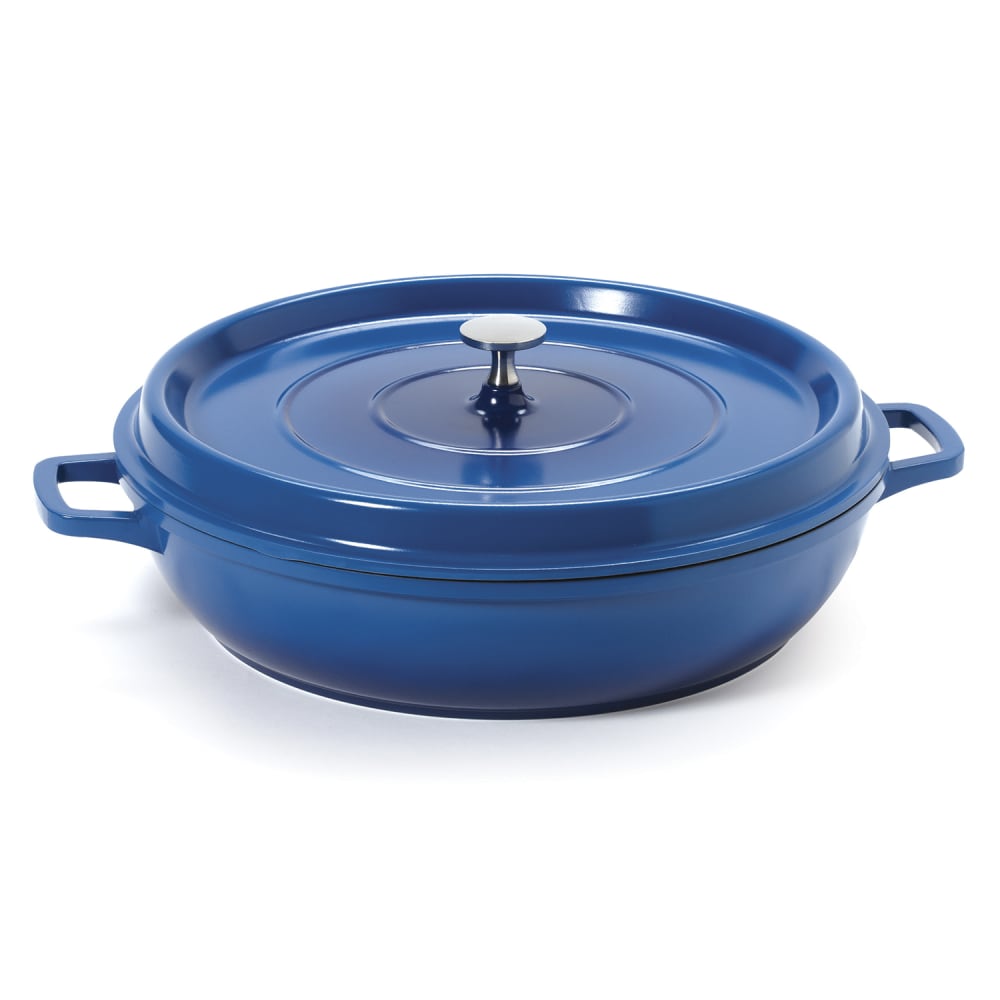 284-CA008CBBKCC 4 qt Ceramic Coated Aluminum Braising Pan, Cobalt Blue