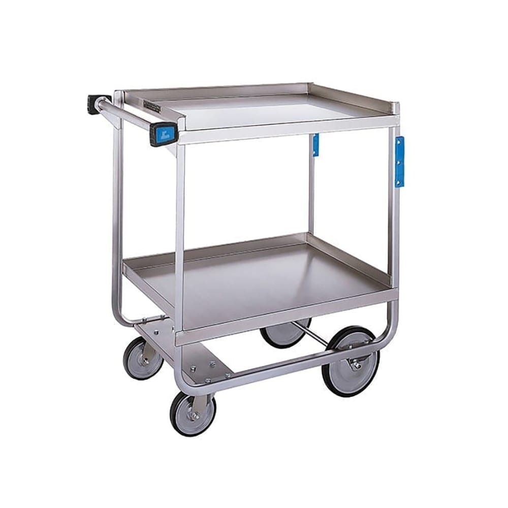 121-510 2 Level Stainless Utility Cart w/ 700 lb Capacity, Raised Ledges