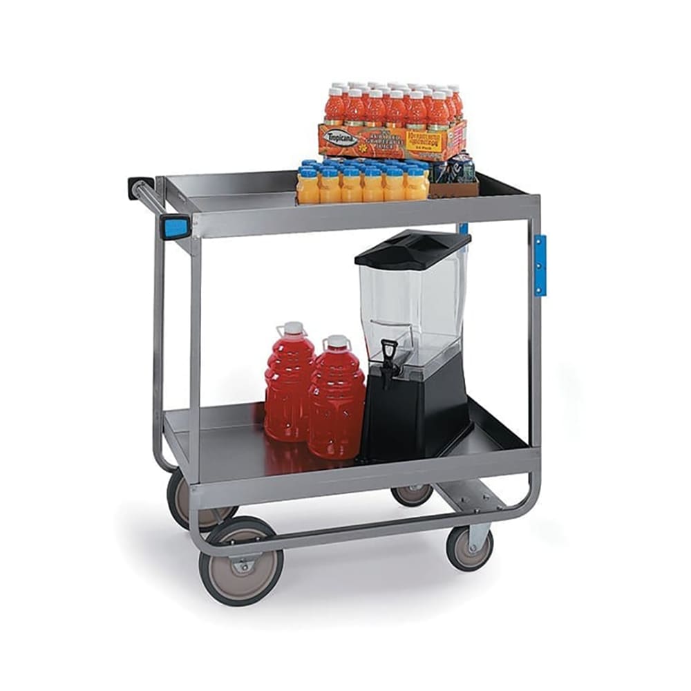 121-527 2 Level Stainless Utility Cart w/ 700 lb Capacity, Raised Ledges
