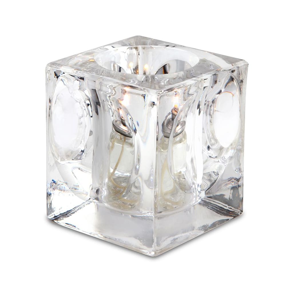 637-80220 Presidio Candle Lamp - 3"L x 3"W x 3 1/2"H, Glass, Clear