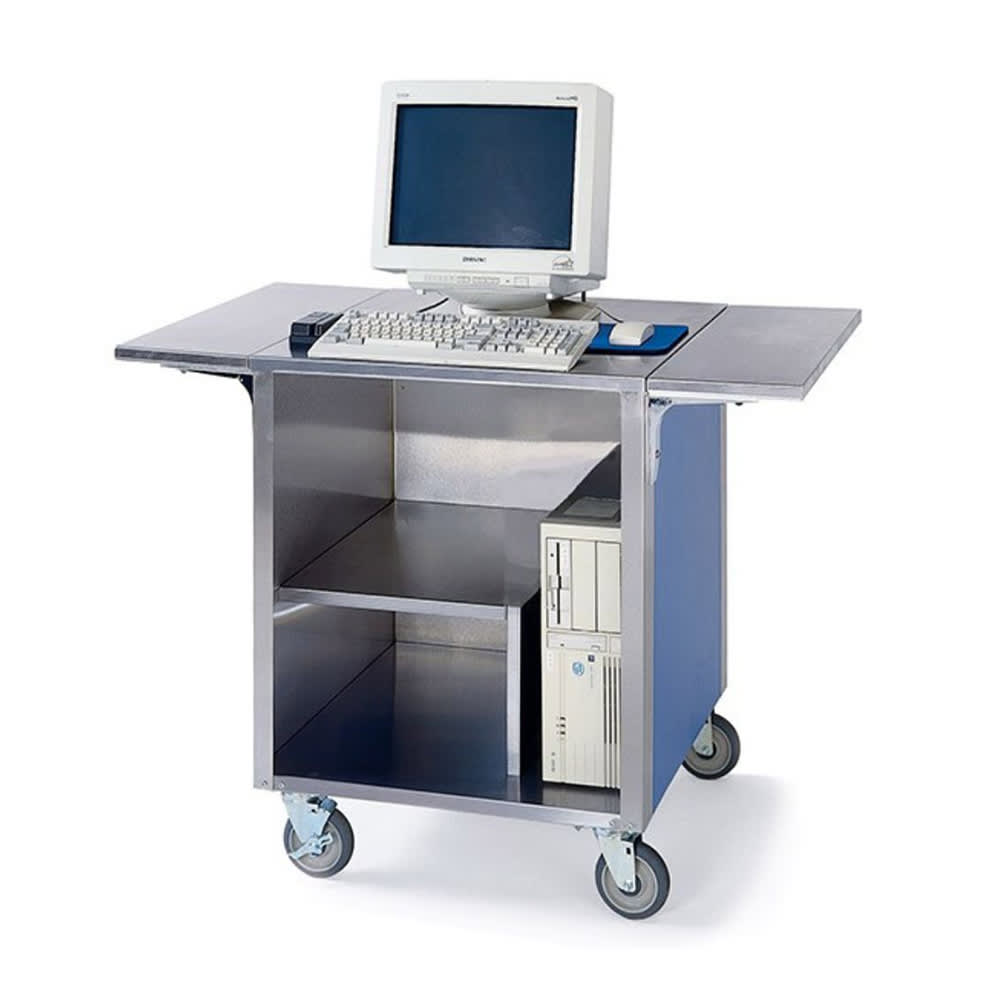 121-641RBLU 51 1/4"W Cash Register Stand w/ Stainless Top - 35"H, Royal Blue